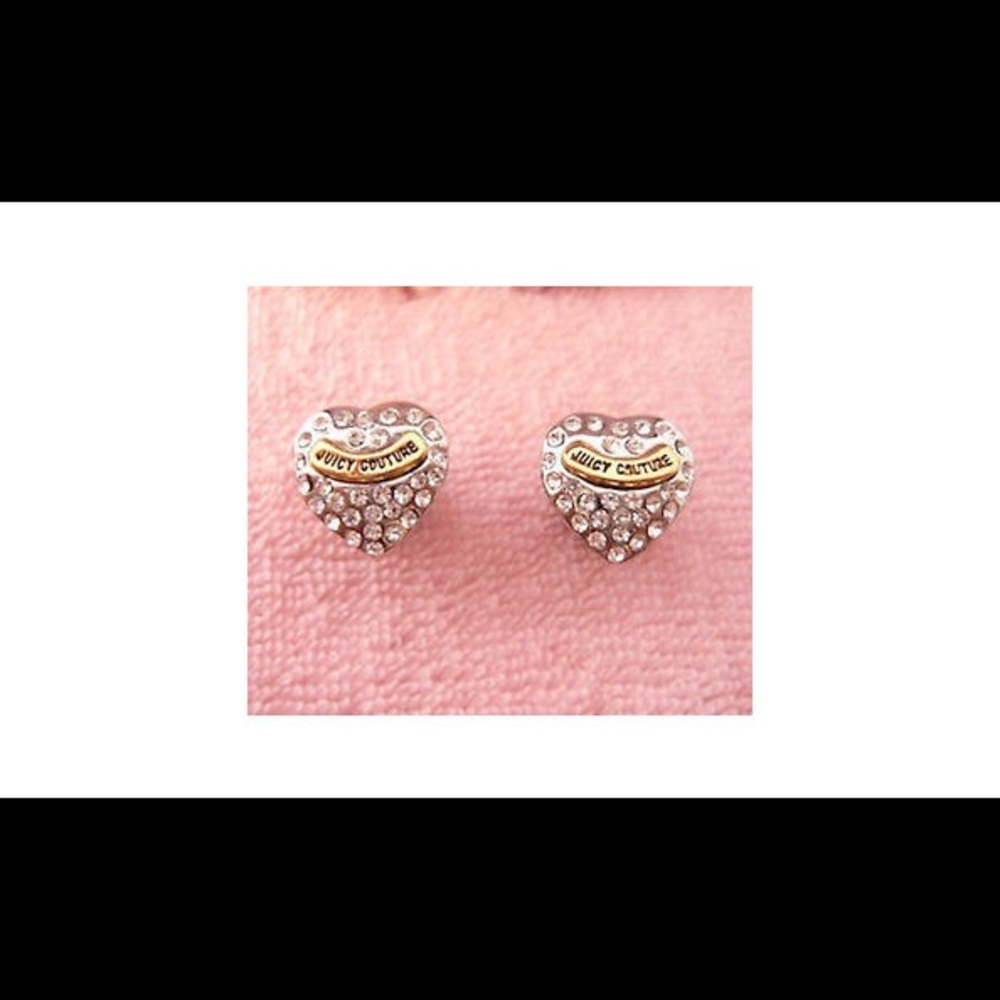 Juicy Couture pink heart stud earrings
